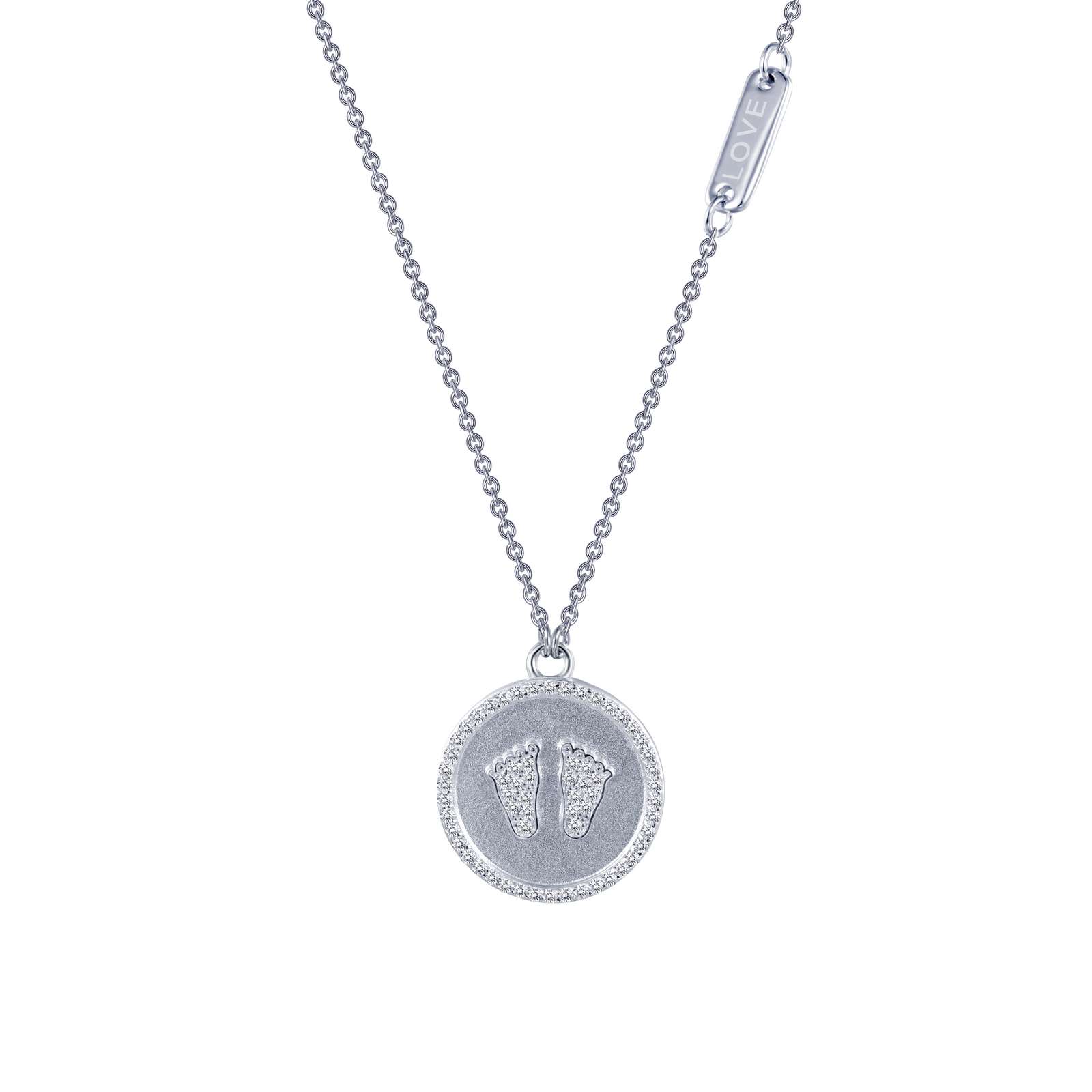 Baby Feet Disc Necklace by Lafonn
