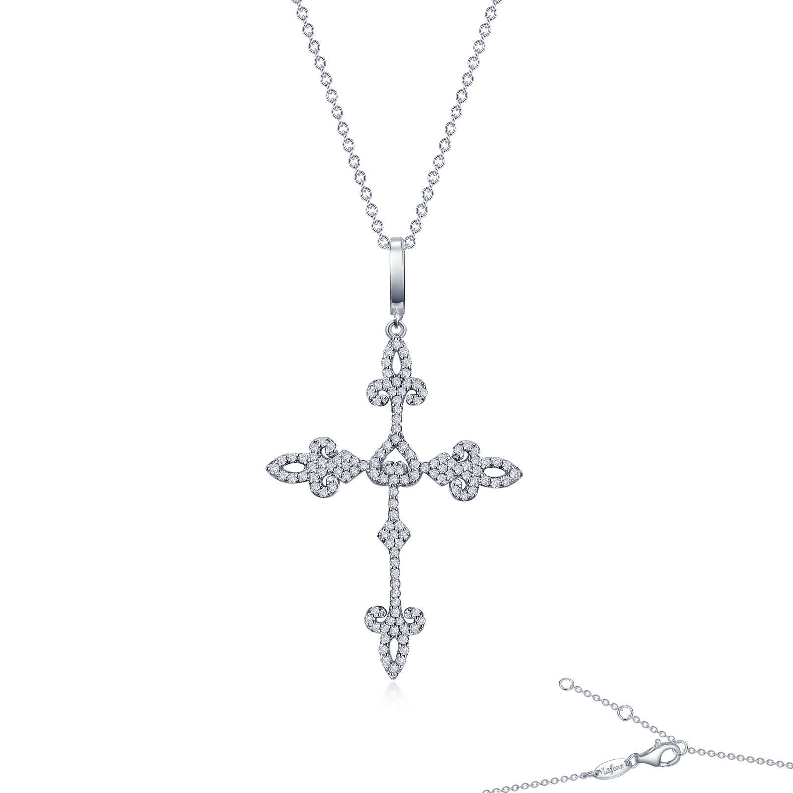 Fleur de Lis Cross Necklace Ware's Jewelers Bradenton, FL