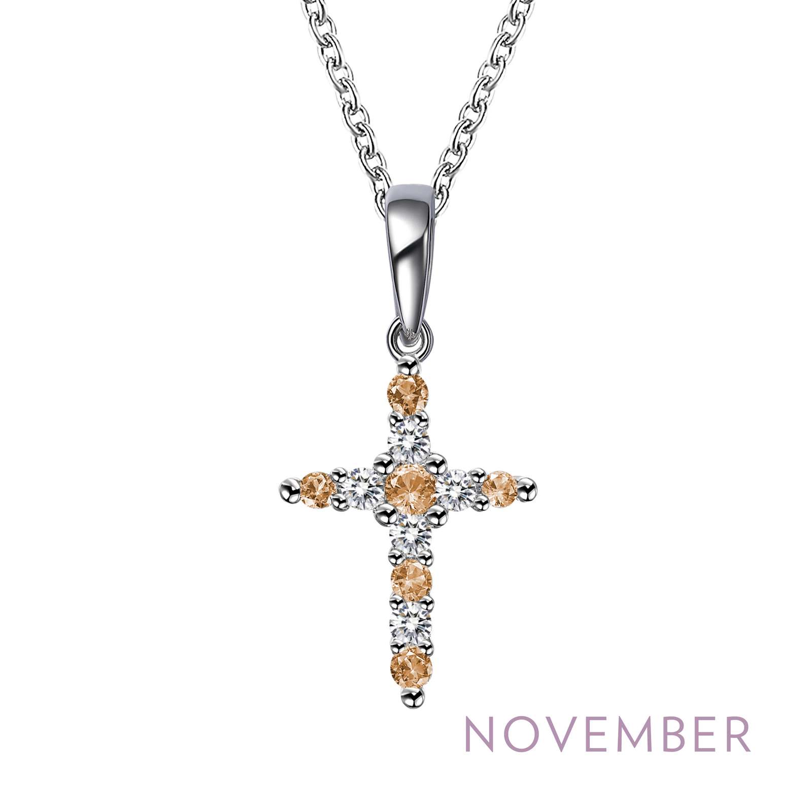 Birthstone November Platinum Bonded Necklace Wood's Jewelers Mt. Pleasant, PA