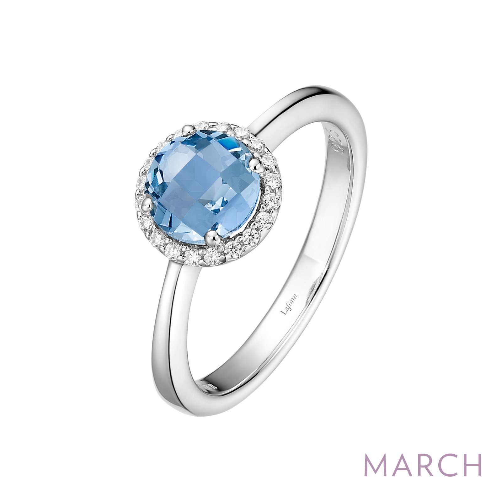 Birthstone March Platinum Bonded Ring Wood's Jewelers Mt. Pleasant, PA
