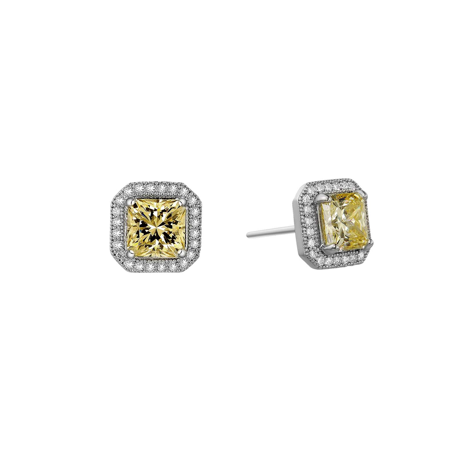 Classic Canary Platinum Bonded Earrings Wood's Jewelers Mt. Pleasant, PA