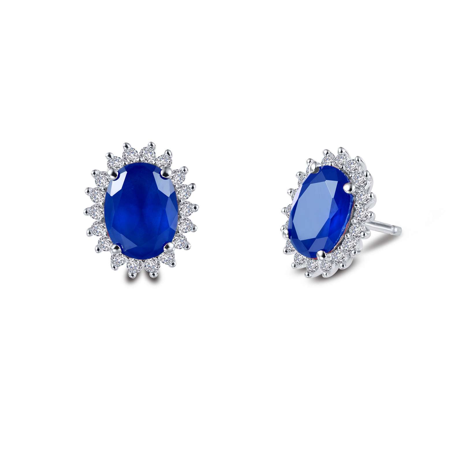 Classic Synthetic Sapphire Platinum Bonded Earrings Wood's Jewelers Mt. Pleasant, PA