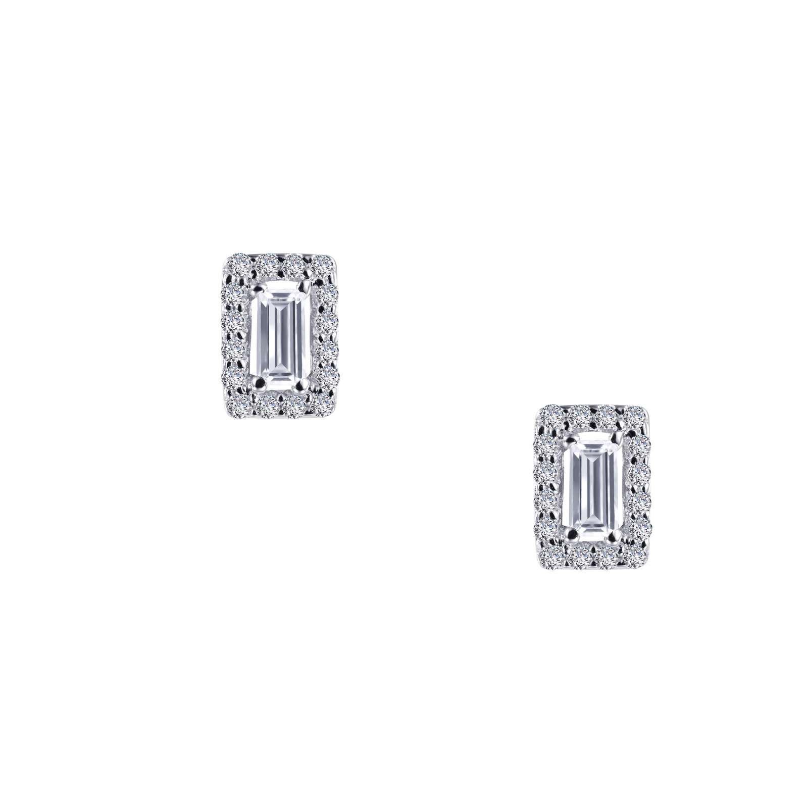 Classic Simulated Diamond Platinum Bonded Earrings Wood's Jewelers Mt. Pleasant, PA