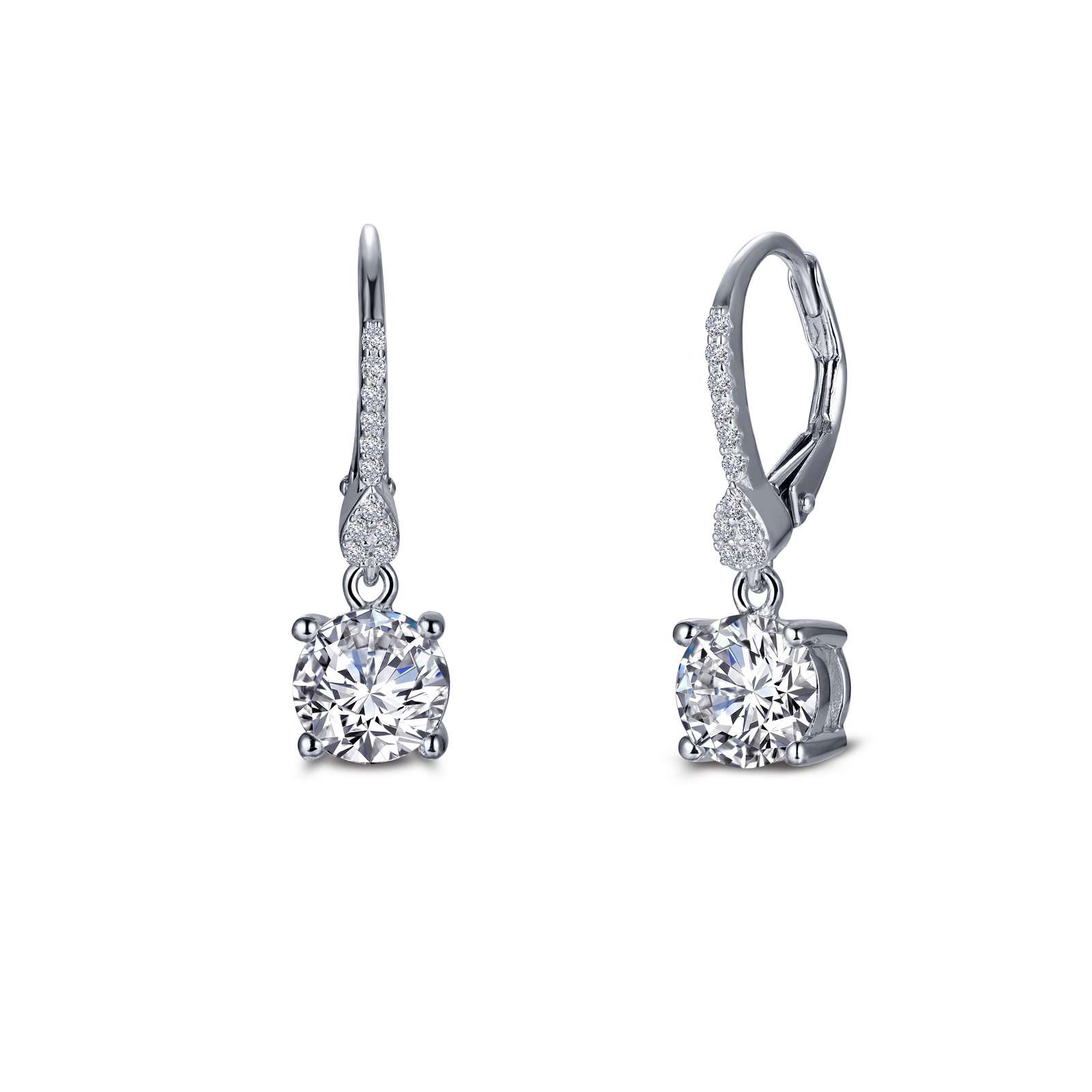 Classic Simulated Diamond Platinum Bonded Earrings Wood's Jewelers Mt. Pleasant, PA