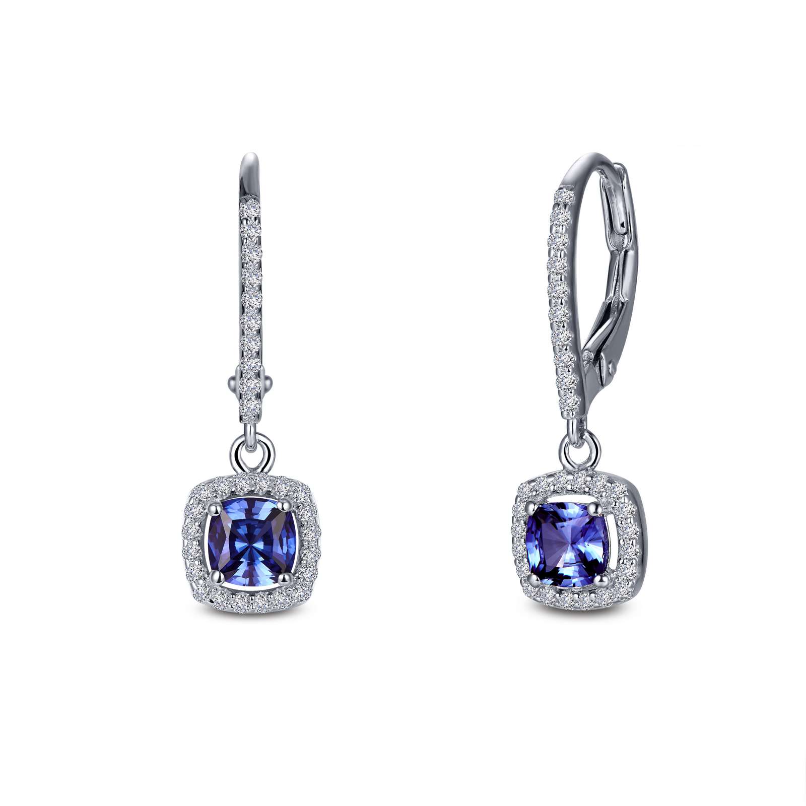 Leverback Halo Drop Earrings Mendham Jewelers Mendham, NJ