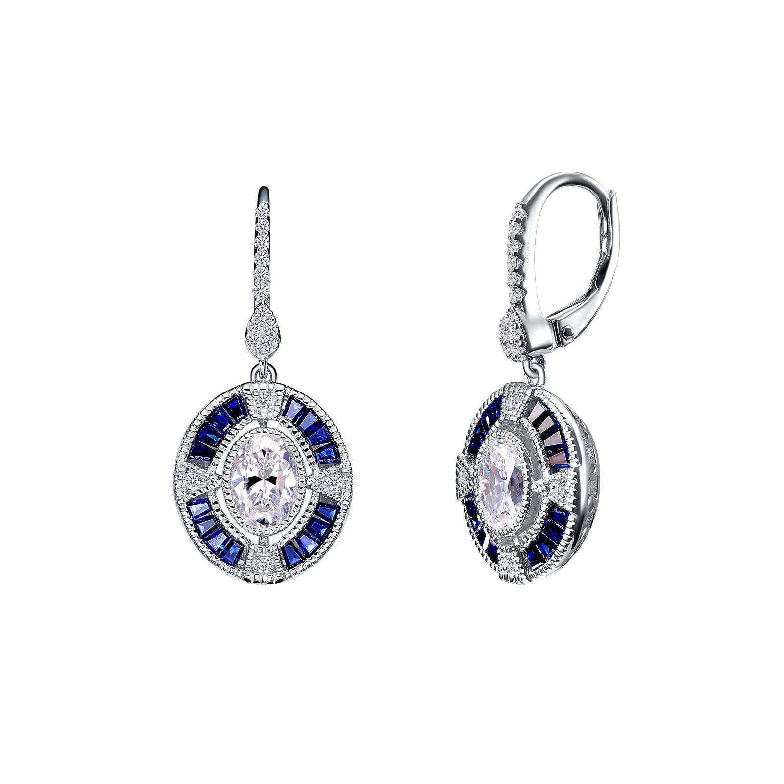 Heritage Synthetic Sapphire Platinum Bonded Earrings Wood's Jewelers Mt. Pleasant, PA