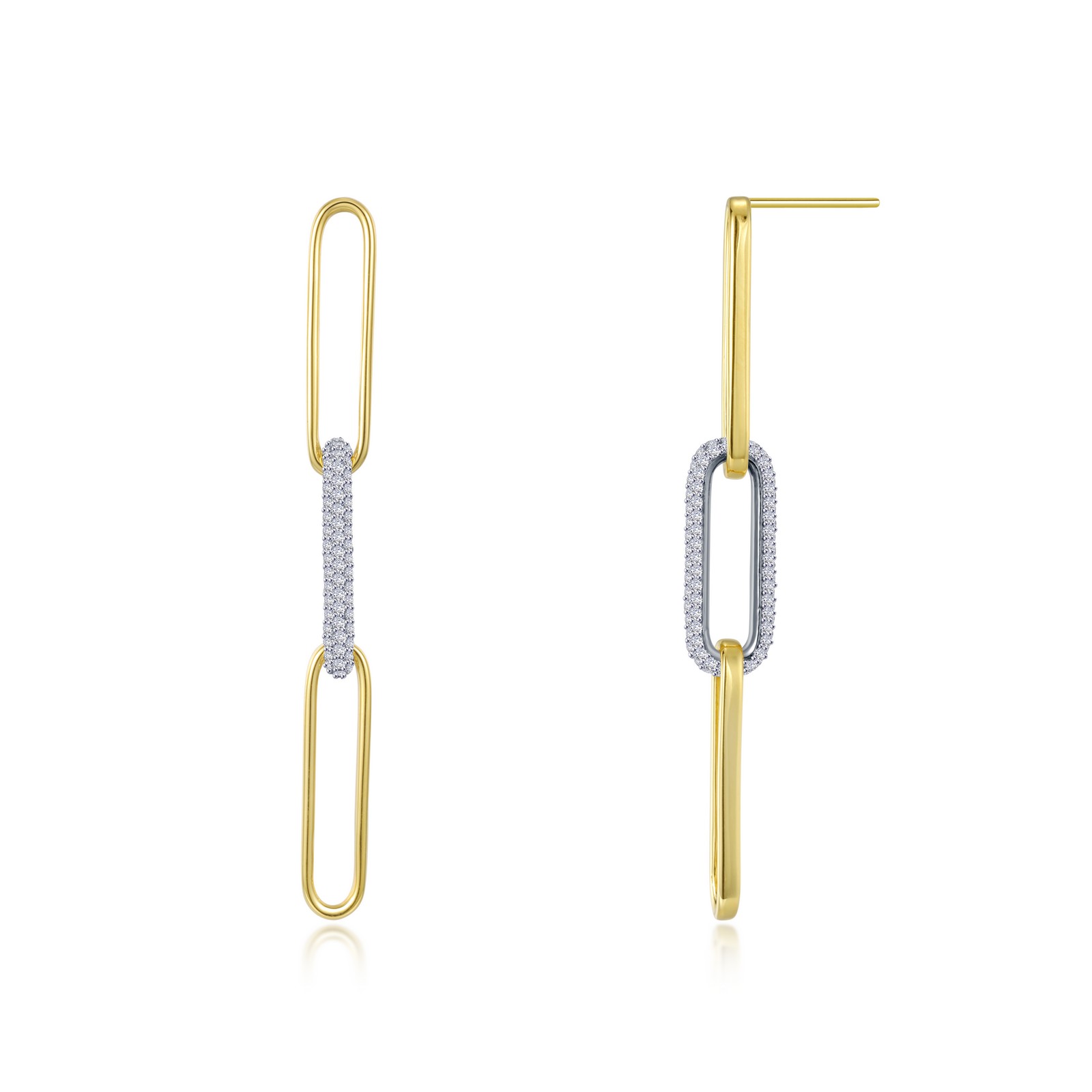 2-Tone Paperclip Drop Earrings Ware's Jewelers Bradenton, FL