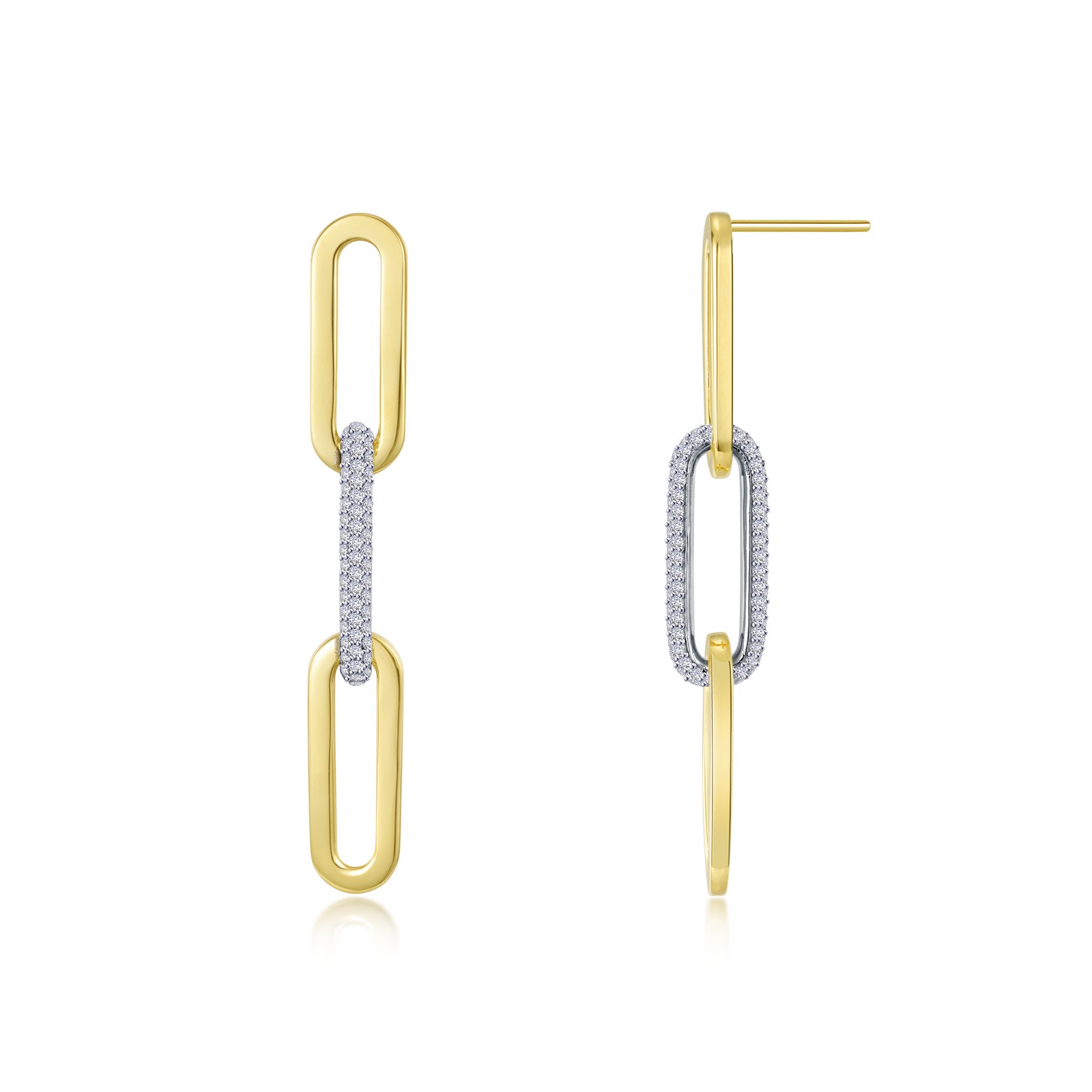 2-Tone Paperclip Drop Earrings Ware's Jewelers Bradenton, FL