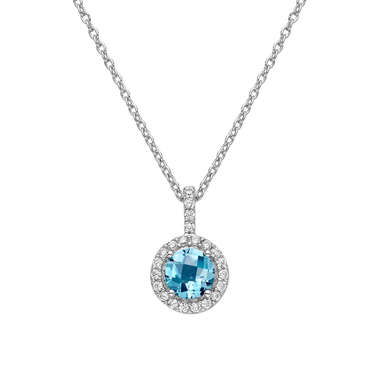 Aria Blue Topaz Platinum Bonded Necklace Wood's Jewelers Mt. Pleasant, PA
