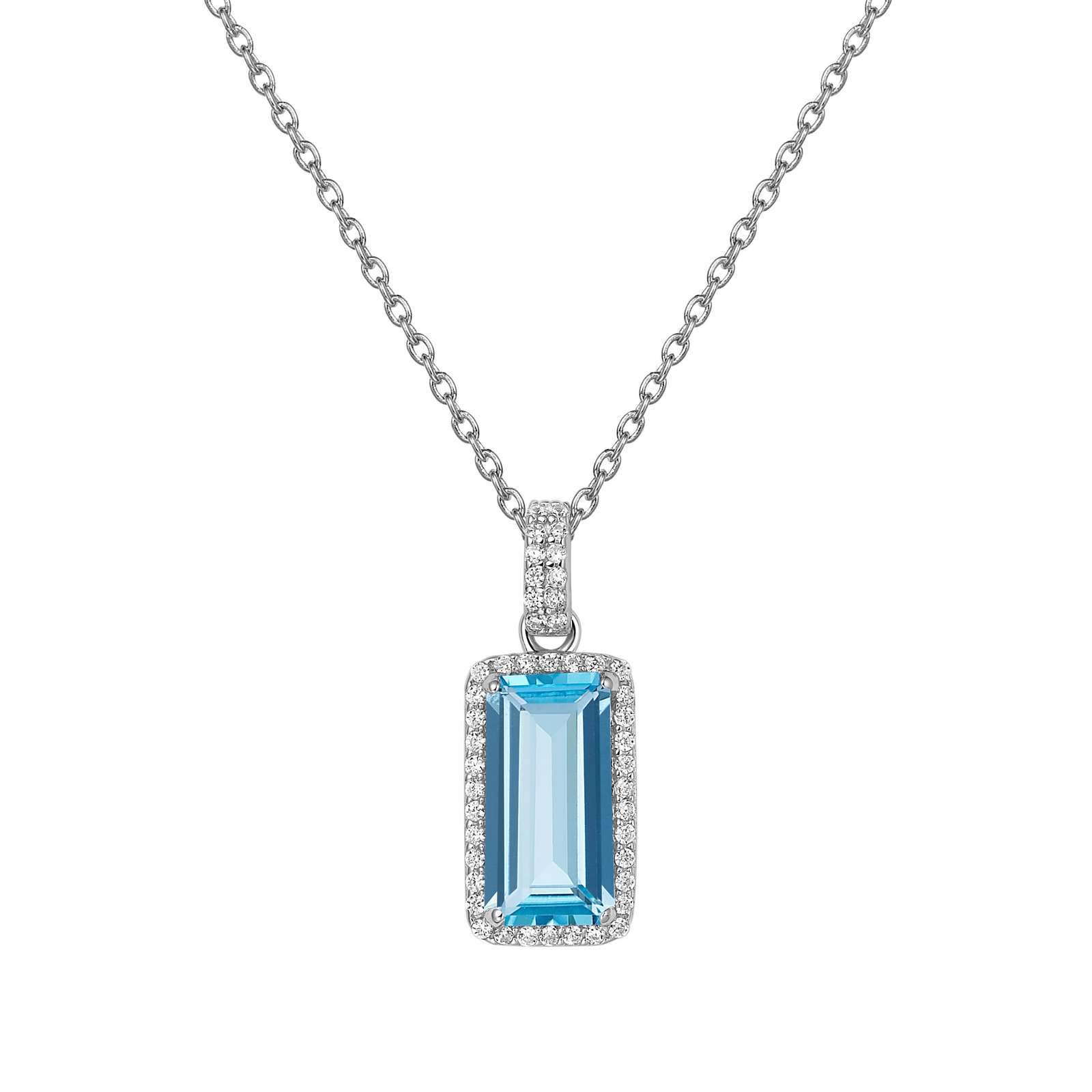 Aria Blue Topaz Platinum Bonded Necklace Wood's Jewelers Mt. Pleasant, PA