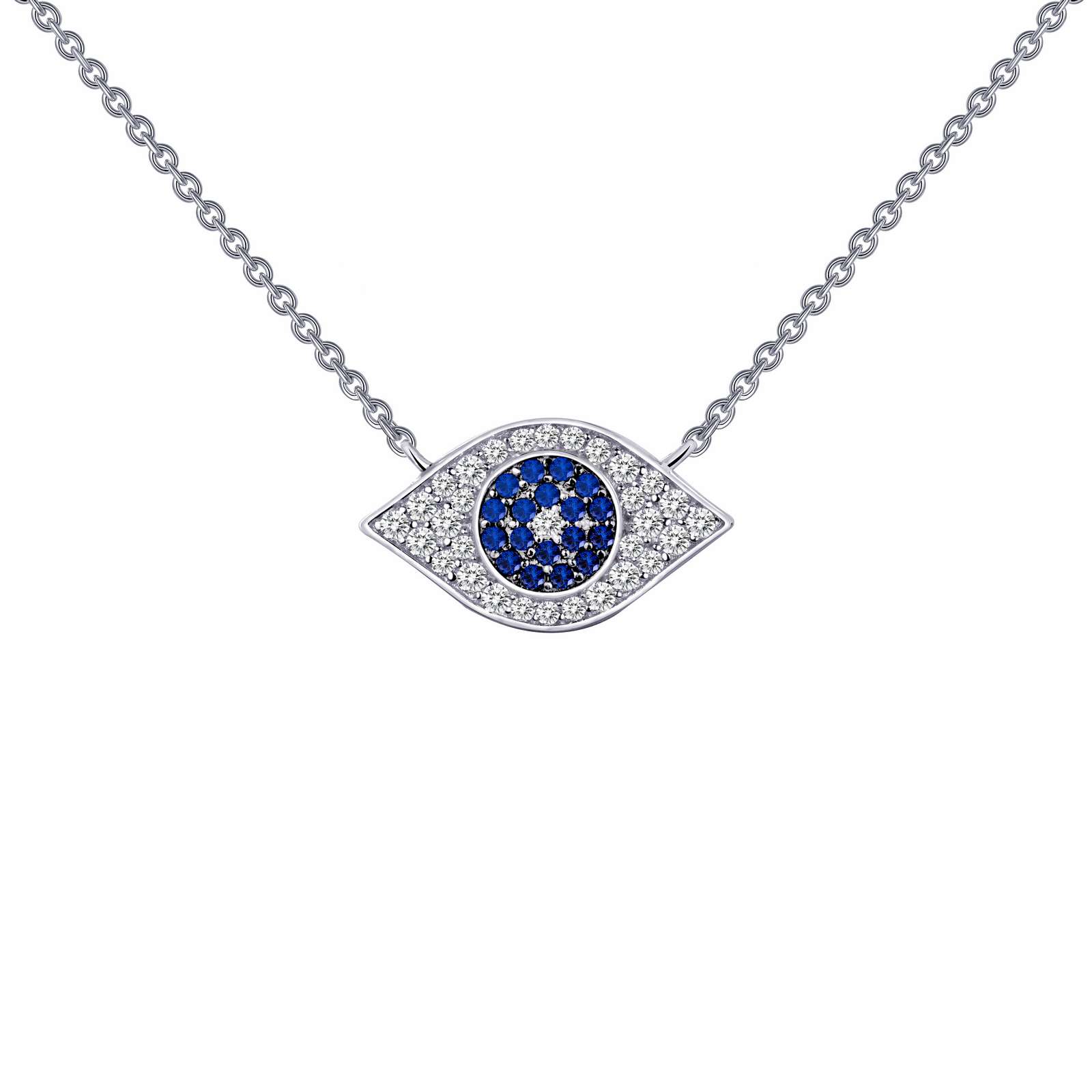 Classic Synthetic Sapphire Platinum Bonded Necklace Wood's Jewelers Mt. Pleasant, PA