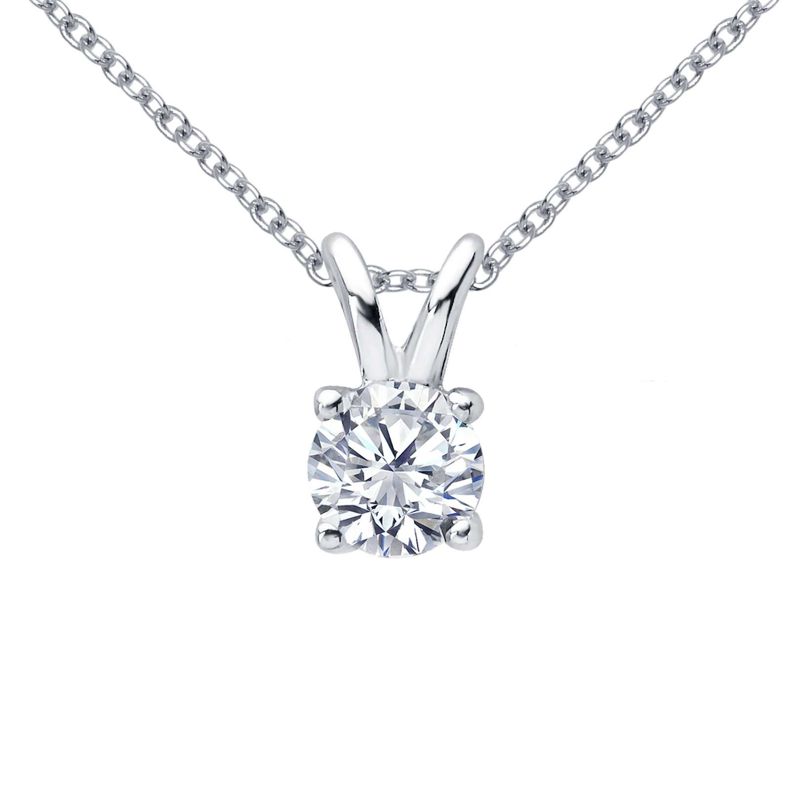 Classic Simulated Diamond Platinum Bonded Necklace Wood's Jewelers Mt. Pleasant, PA