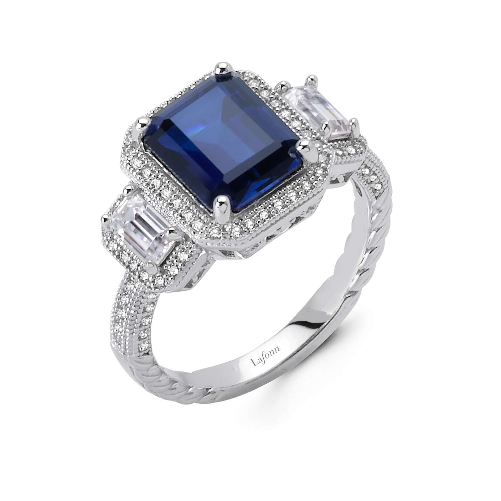 Classic Synthetic Sapphire Platinum Bonded Ring Mendham Jewelers Mendham, NJ
