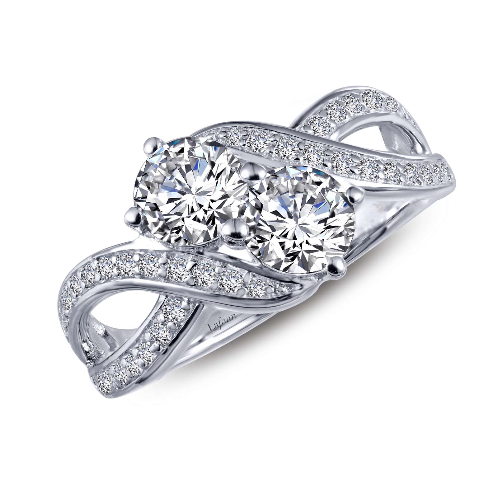 Two-stone Simulated Diamond Platinum Bonded Ring Mendham Jewelers Mendham, NJ