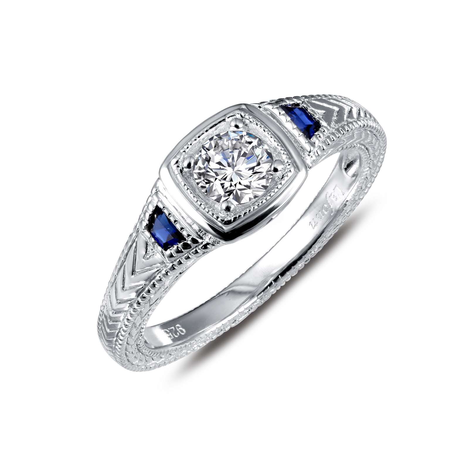 Heritage  Synthetic Sapphire Platinum Bonded Ring Armentor Jewelers New Iberia, LA