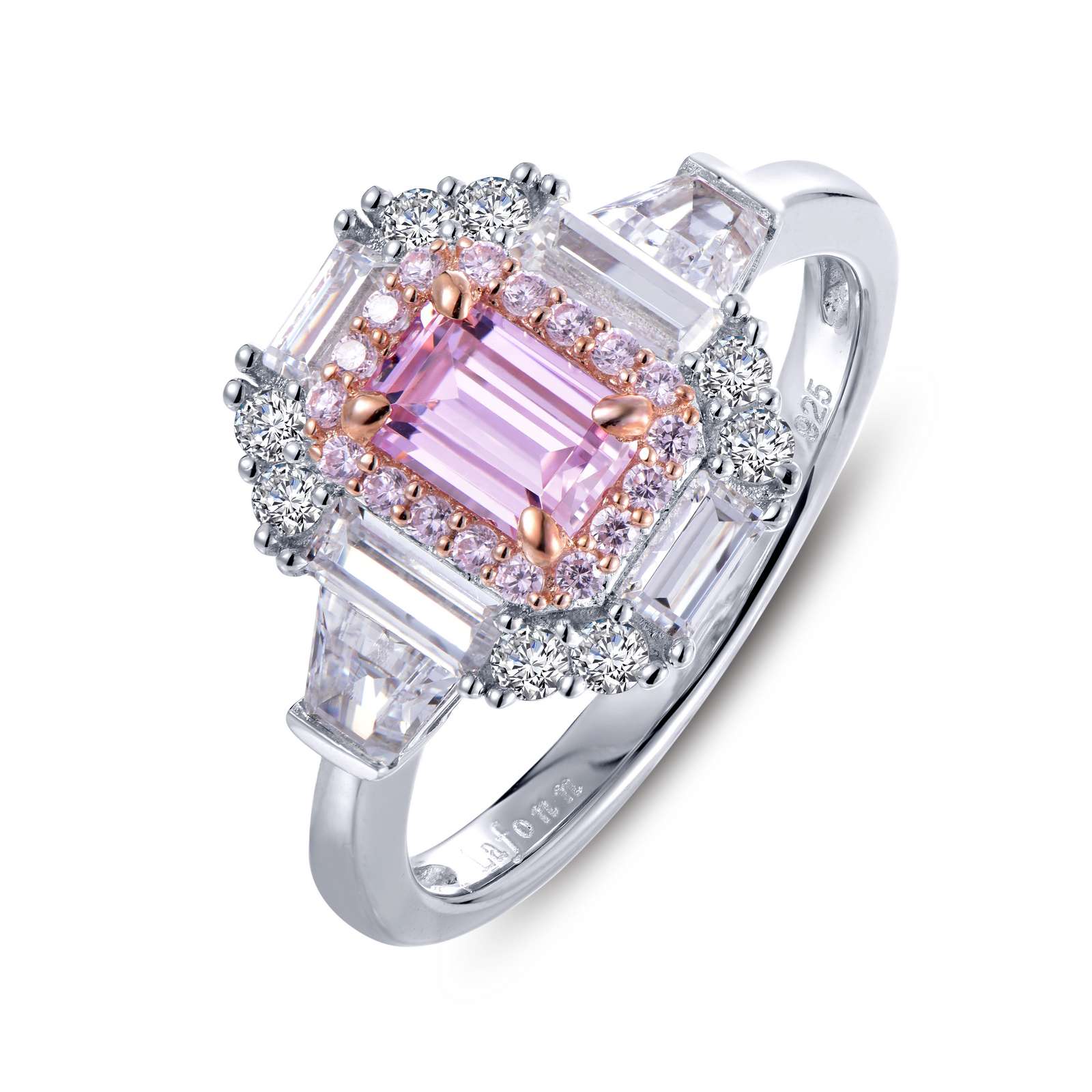 Baguette Halo Engagement Ring Mendham Jewelers Mendham, NJ