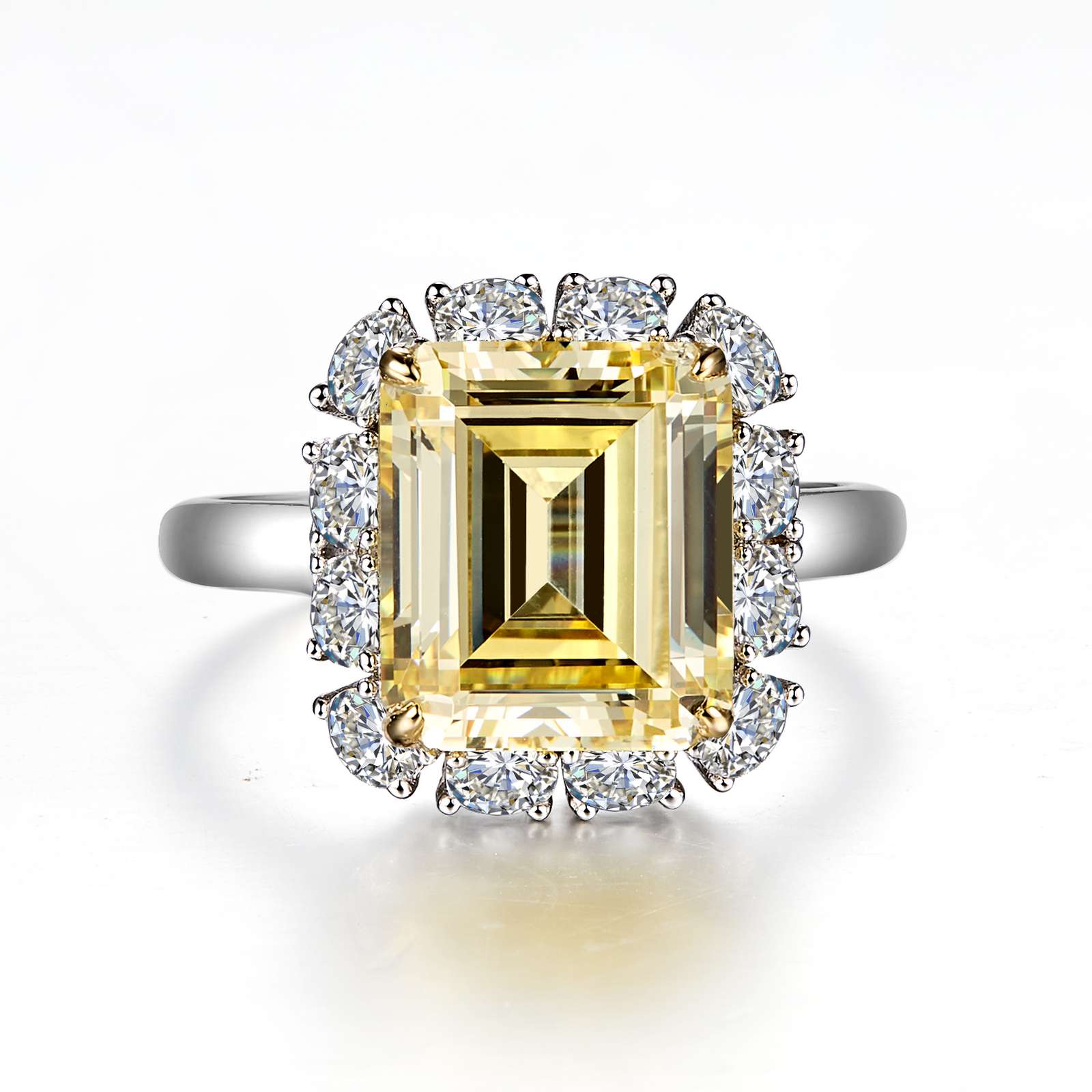 Emerald-Cut Halo Engagement Ring Diamond Shop Ada, OK