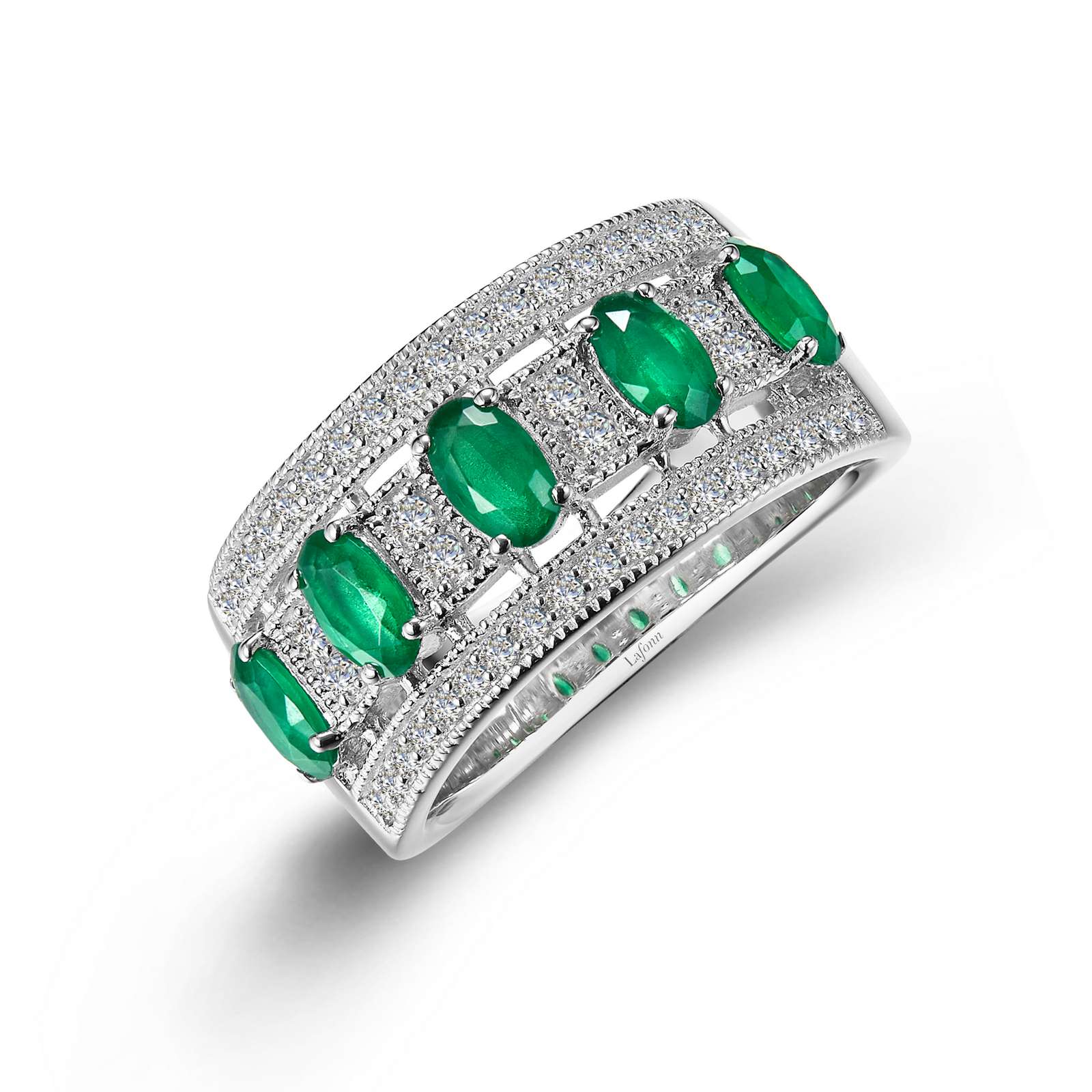 Classic Emerald Platinum Bonded Ring Armentor Jewelers New Iberia, LA