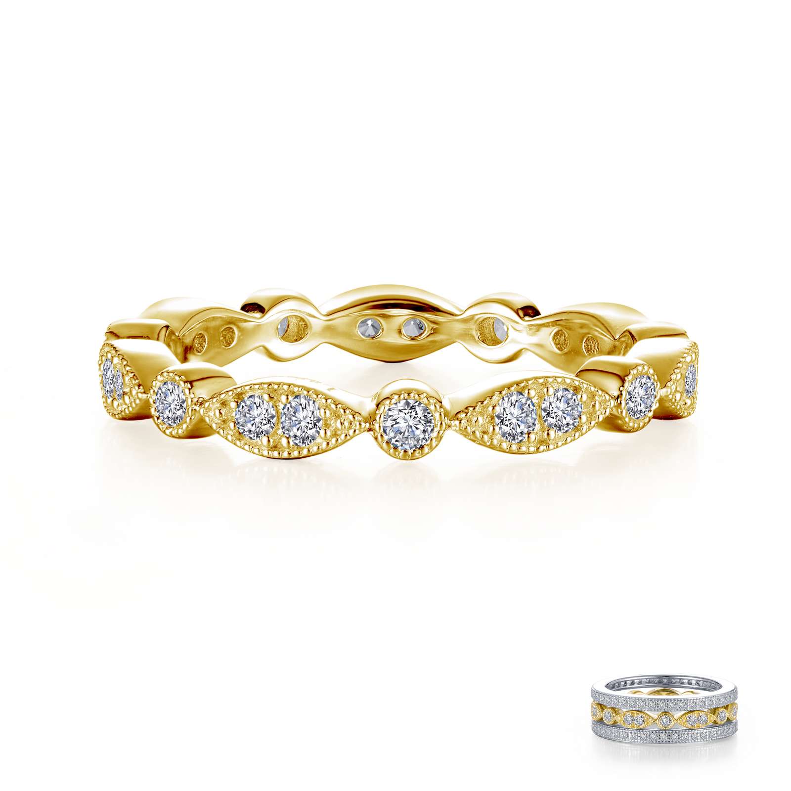 Stackables Simulated Diamond Gold Ring Jacqueline's Fine Jewelry Morgantown, WV