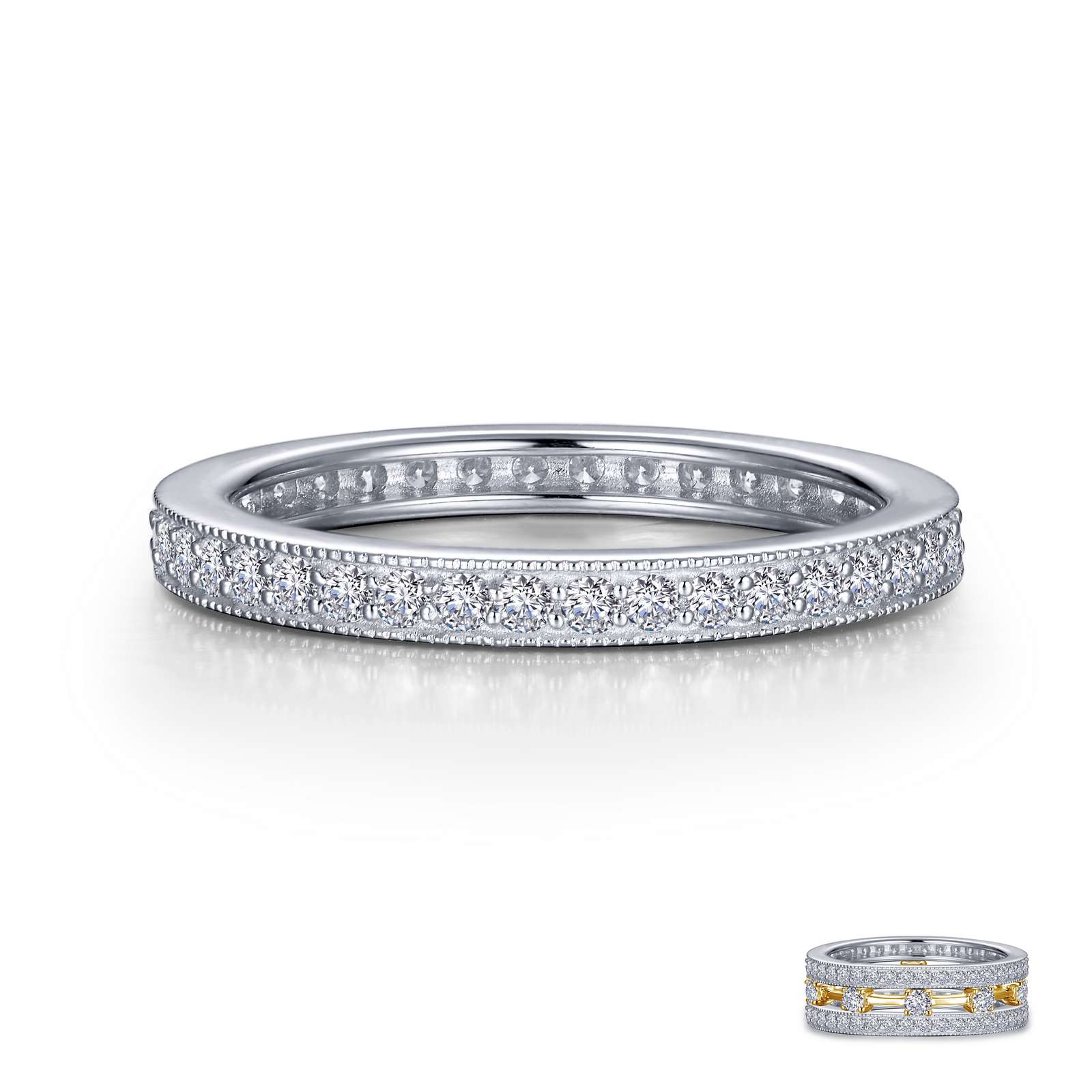 Stackables Simulated Diamond Platinum Bonded Ring Armentor Jewelers New Iberia, LA