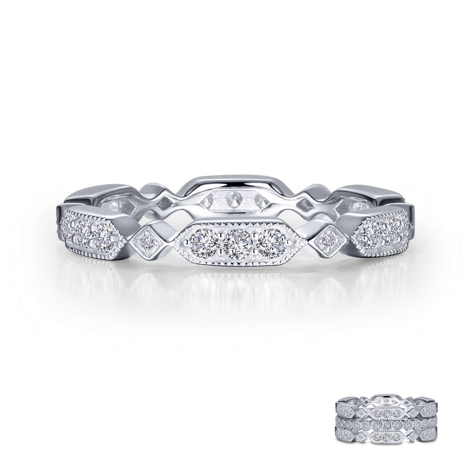 Stackables Simulated Diamond Platinum Bonded Ring Jacqueline's Fine Jewelry Morgantown, WV