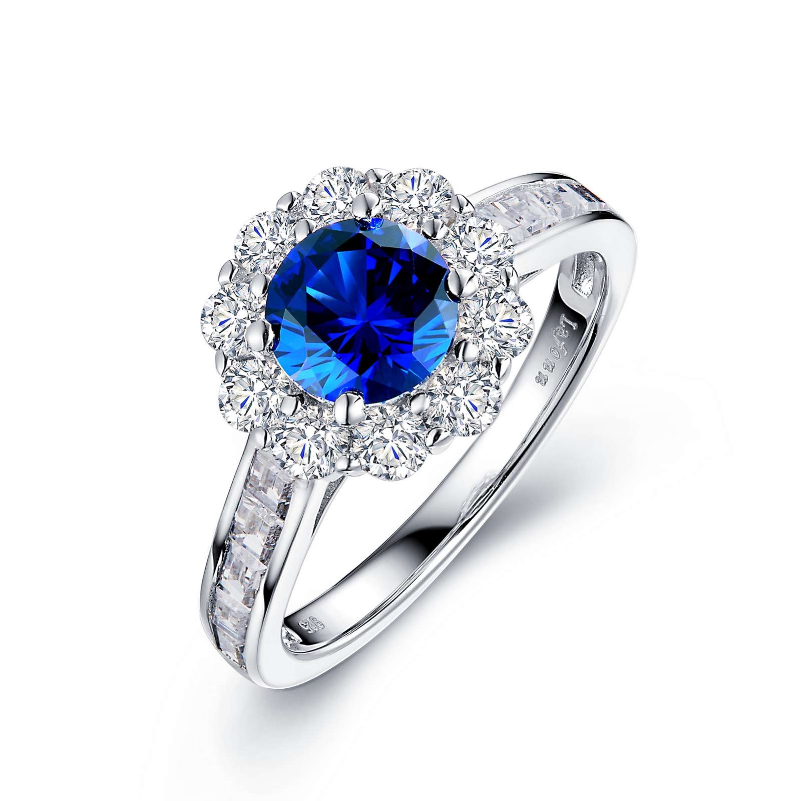 Classic Synthetic Sapphire Platinum Bonded Ring Mendham Jewelers Mendham, NJ