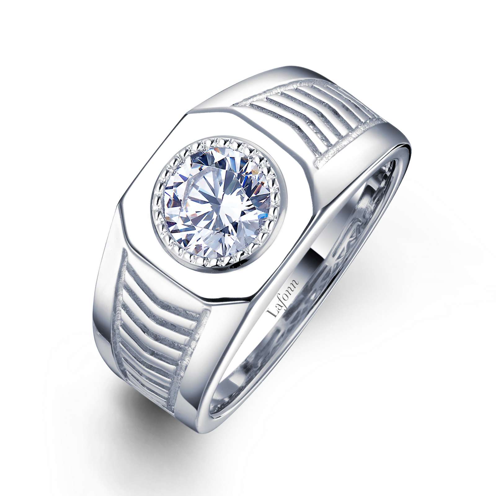Men's Simulated Diamond Platinum Bonded Ring Jacqueline's Fine Jewelry Morgantown, WV
