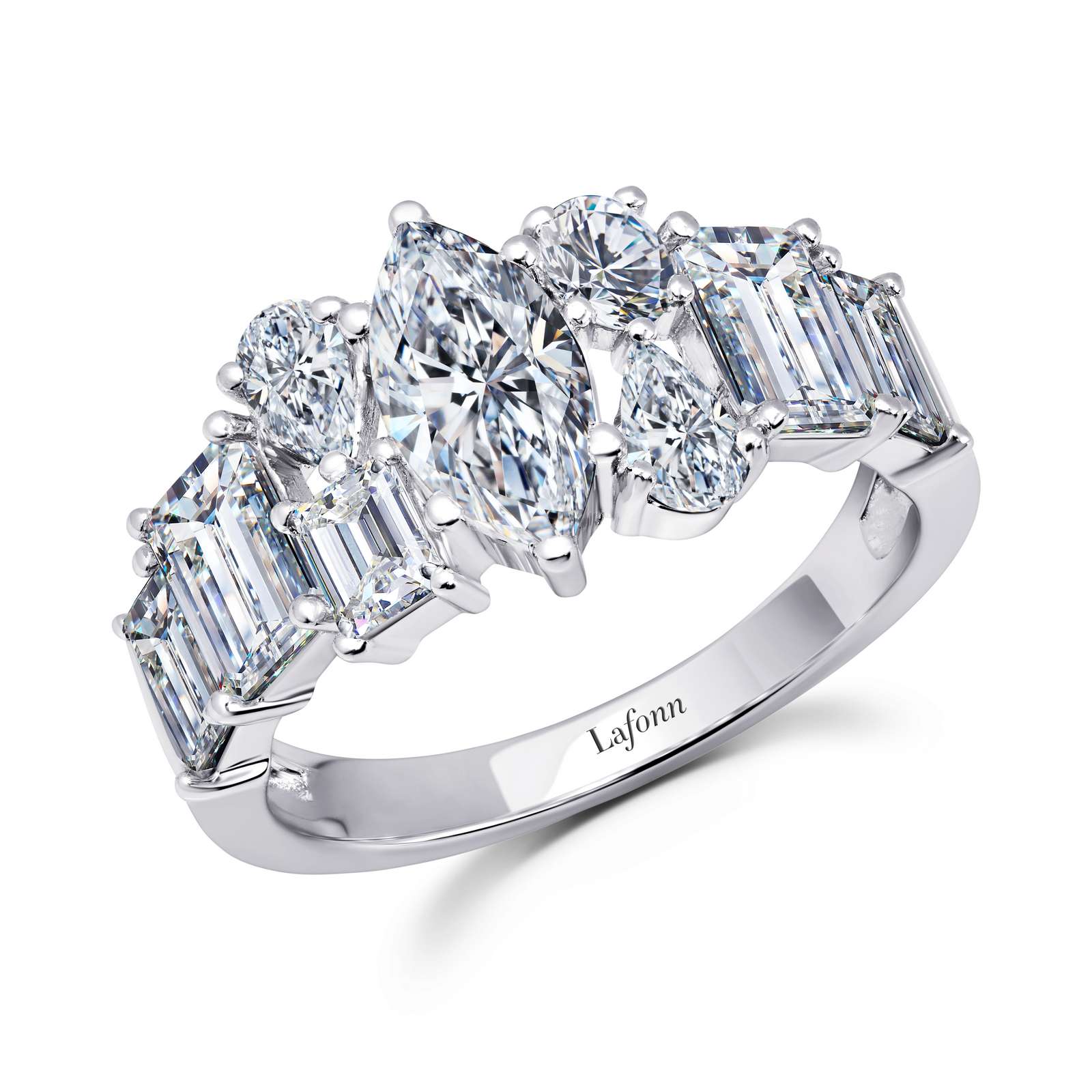 Classic Simulated Diamond Platinum Bonded Ring Mendham Jewelers Mendham, NJ