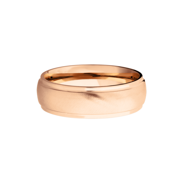14K Rose gold 7mm domed band with grooved edges Image 3 Raleigh Diamond Fine Jewelry Raleigh, NC