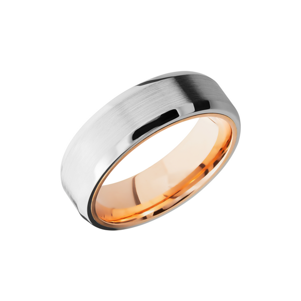 Cobalt chrome 7mm beveled band with a 14K rose gold sleeve Cellini Design Jewelers Orange, CT
