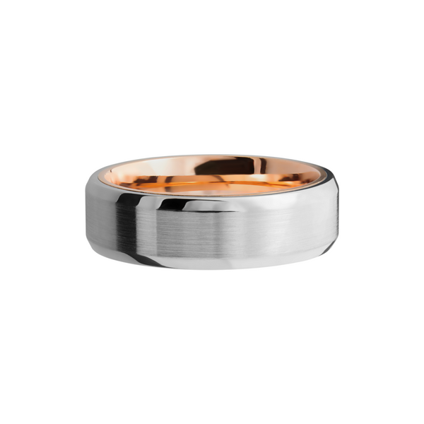 Cobalt chrome 7mm beveled band with a 14K rose gold sleeve Image 3 Raleigh Diamond Fine Jewelry Raleigh, NC