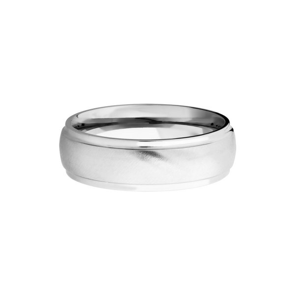 14K White gold domed band with grooved edges Image 3 Cellini Design Jewelers Orange, CT