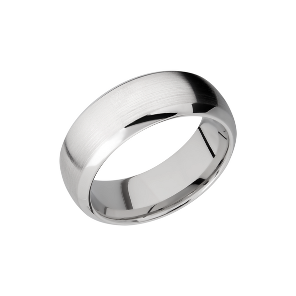 14K White gold 8mm domed band with beveled edges J. West Jewelers Round Rock, TX
