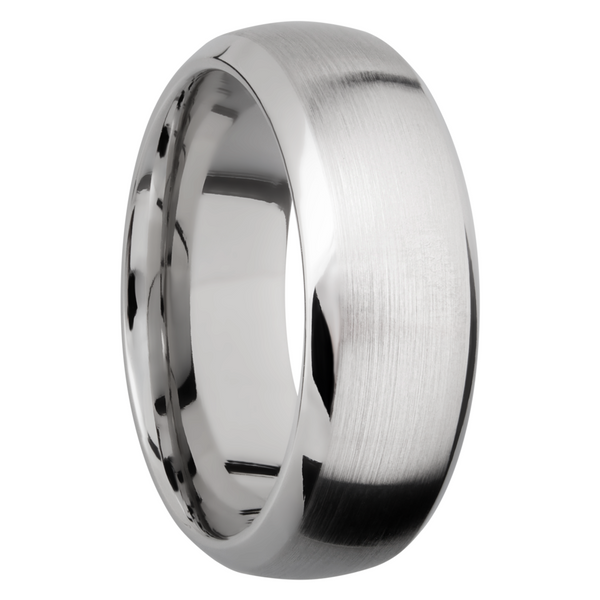 14K White gold 8mm domed band with beveled edges Image 2 Jimmy Smith Jewelers Decatur, AL