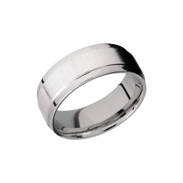 14K White gold 8mm flat band with grooved edges Milan's Jewelry Inc Sarasota, FL