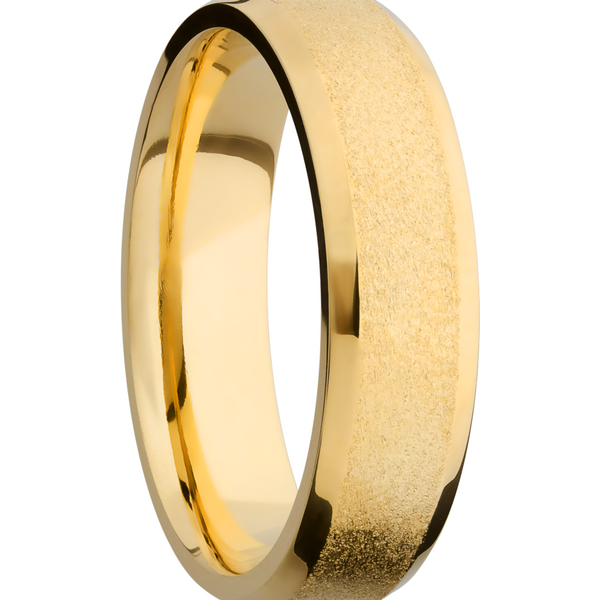 14K Yellow gold 6mm beveled band Image 2 Comstock Jewelers Edmonds, WA