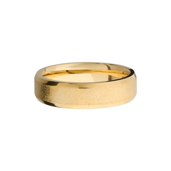 14K Yellow gold 6mm beveled band Image 3 Milan's Jewelry Inc Sarasota, FL