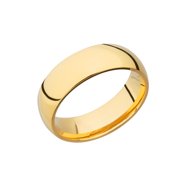14K Yellow gold 7mm domed band Gala Jewelers Inc. White Oak, PA