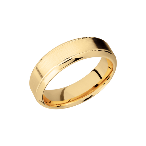 14K Yellow gold 7mm high-beveled band with reverse milgrain detail Ken Walker Jewelers Gig Harbor, WA