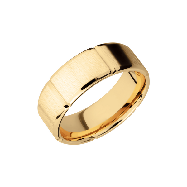 14K Yellow gold 8mm beveled band with six segmented sections Cellini Design Jewelers Orange, CT
