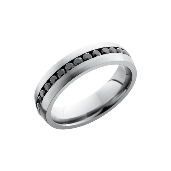 Titanium 6mm domed band with .04ct channel-set eternity black diamonds Saxons Fine Jewelers Bend, OR