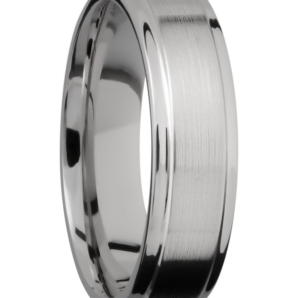 Titanium 6mm flat band with grooved edges Image 2 Toner Jewelers Overland Park, KS