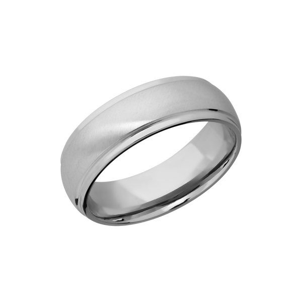 Titanium 7mm domed band with grooved edges Toner Jewelers Overland Park, KS