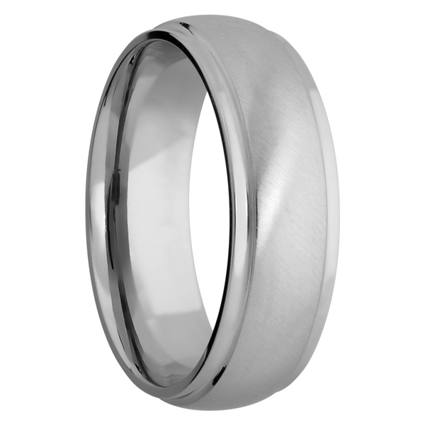 Titanium 7mm domed band with grooved edges Image 2 Quality Gem LLC Bethel, CT