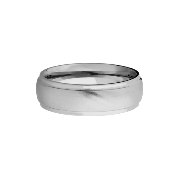 Titanium 7mm domed band with grooved edges Image 3 Toner Jewelers Overland Park, KS