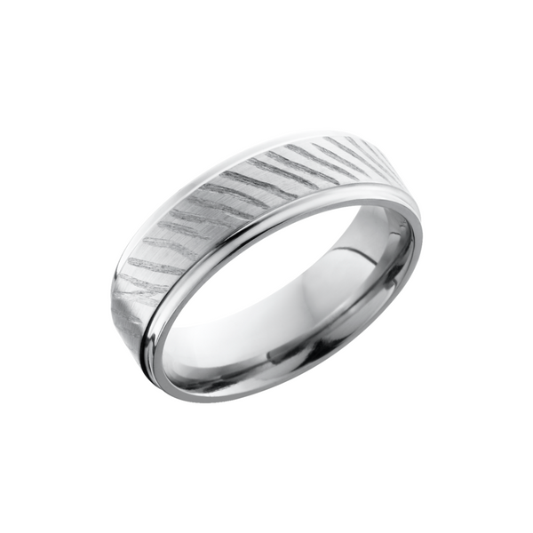 Titanium 7mm flat band with grooved edges Cozzi Jewelers Newtown Square, PA
