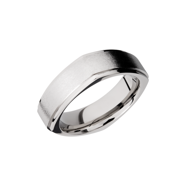 Titanium 7mm flat square band with grooved edges Cozzi Jewelers Newtown Square, PA