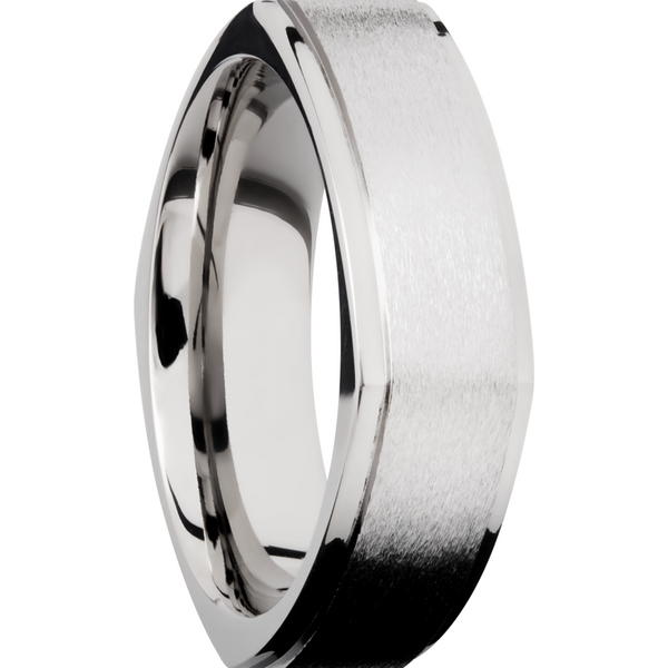 Titanium 7mm flat square band with grooved edges Image 2 Cozzi Jewelers Newtown Square, PA