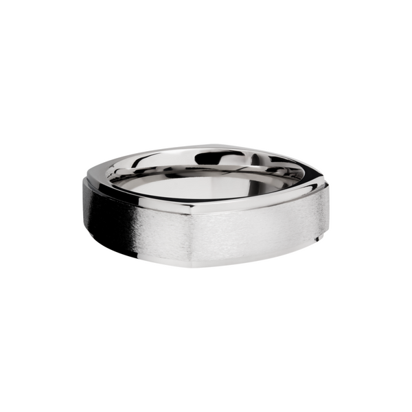 Titanium 7mm flat square band with grooved edges Image 3 Toner Jewelers Overland Park, KS