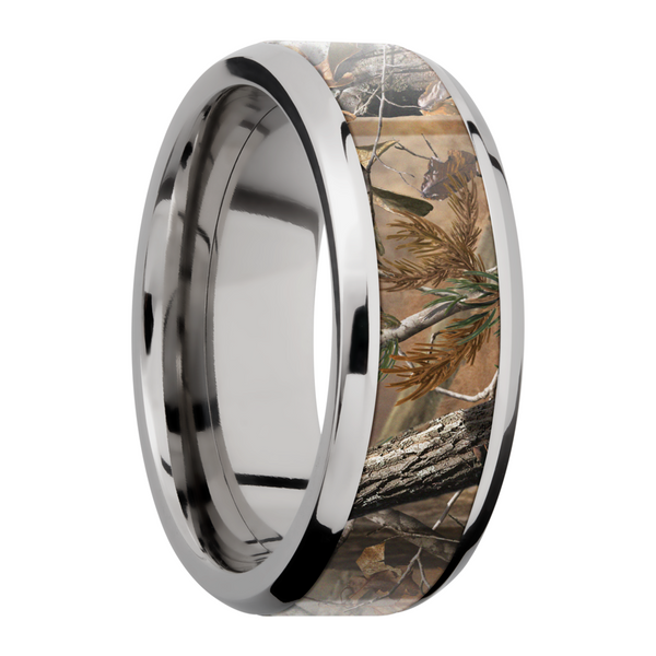 Titanium 8mm beveled band with a 5mm inlay Real Tree AP Camo Image 2 Cozzi Jewelers Newtown Square, PA